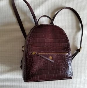 Tory Burch croc-embossed backpack